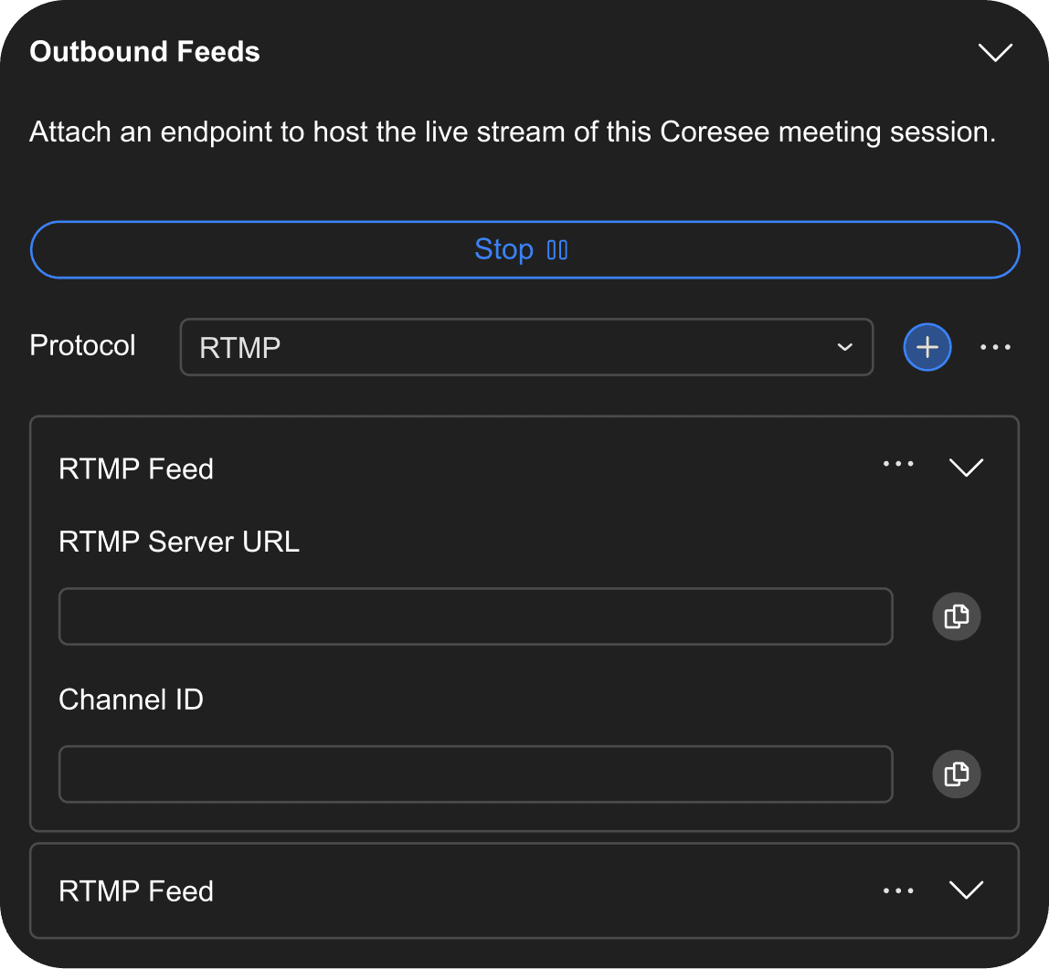Coresee streaming settings